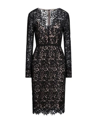 Shop Anna Molinari Woman Midi Dress Black Size 10 Polyamide, Cotton