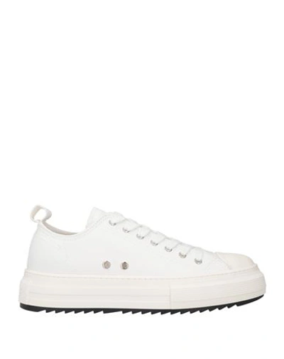 Shop Dsquared2 Man Sneakers White Size 9 Textile Fibers