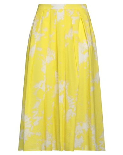 Shop Piazza Sempione Woman Midi Skirt Yellow Size 10 Cotton