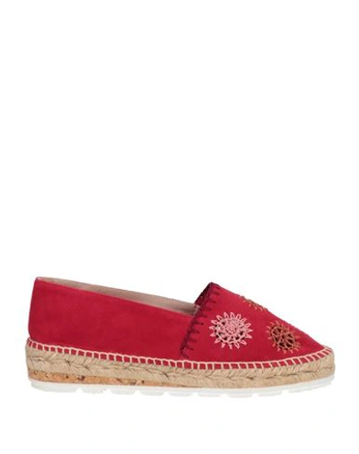 Shop Pablo Gilabert Woman Espadrilles Brick Red Size 6 Soft Leather