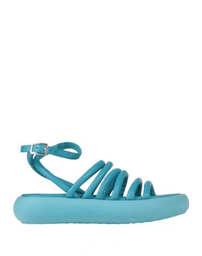 VIC MATIE VIC MATIĒ WOMAN SANDALS BLUE SIZE 8 SOFT LEATHER 