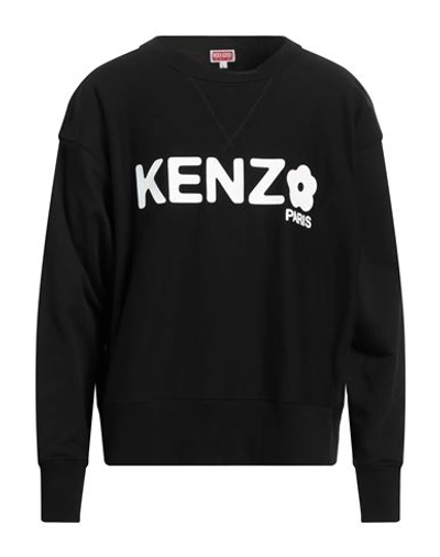 Shop Kenzo Man Sweatshirt Black Size Xxl Cotton, Elastane