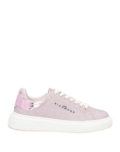 Shop John Richmond Woman Sneakers Pink Size 8 Textile Fibers