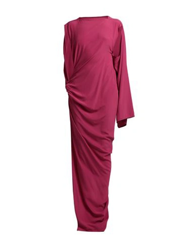 Shop Rick Owens Woman Maxi Dress Garnet Size 6 Acetate, Silk In Red