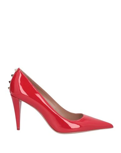 Shop Valentino Garavani Woman Pumps Red Size 8 Leather