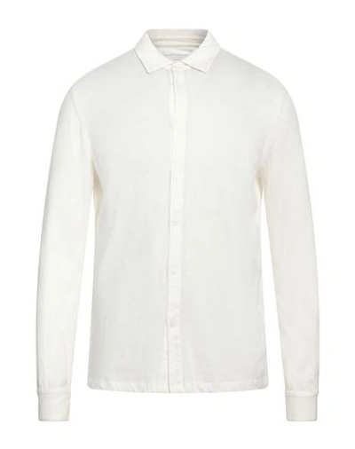 Shop Majestic Filatures Man Shirt Ivory Size M Cotton, Cashmere In White