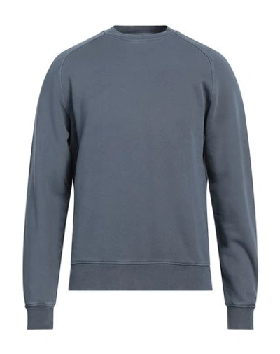 Shop Boglioli Man Sweatshirt Slate Blue Size S Cotton In Navy Blue