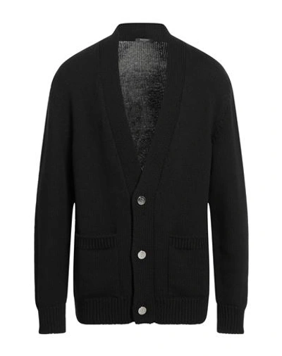 Shop Balmain Man Cardigan Black Size L Wool, Polyamide