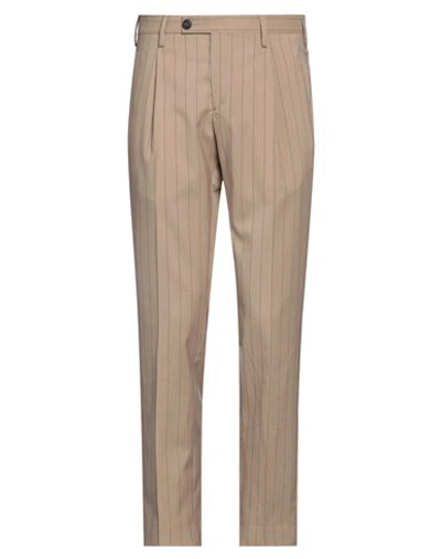 Gabardine Man Pants Beige Size 34 Polyester, Viscose, Elastane In Beige