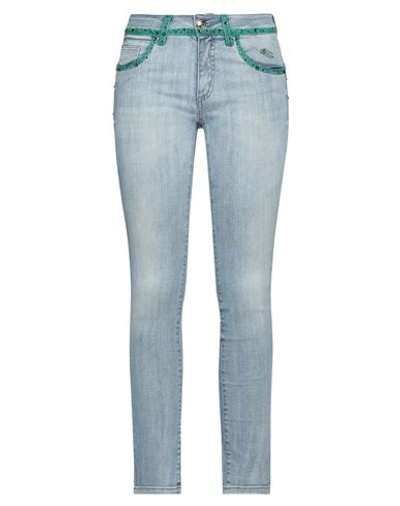 Shop Angelo Marani Woman Jeans Blue Size 14 Cotton, Elastane