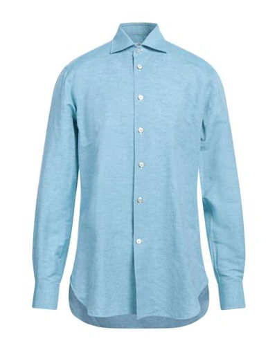 Shop Kiton Man Shirt Green Size 17 ¾ Linen