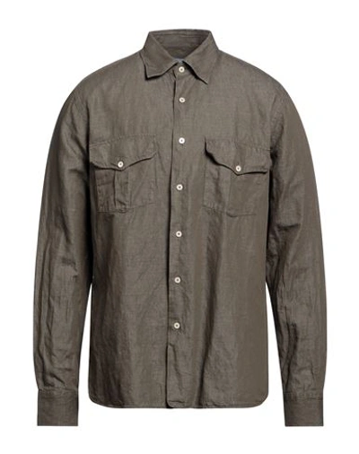 Shop Alessandro Gherardi Man Shirt Military Green Size M Cotton, Hemp