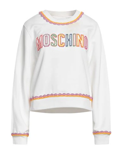 Shop Moschino Woman Sweatshirt White Size 12 Cotton