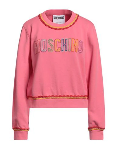 Shop Moschino Woman Sweatshirt Pink Size 10 Cotton