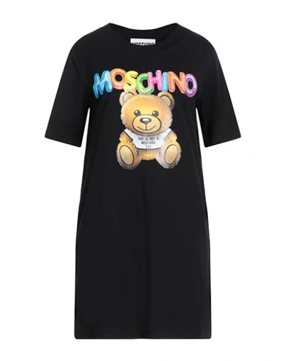Shop Moschino Woman Mini Dress Black Size 8 Organic Cotton