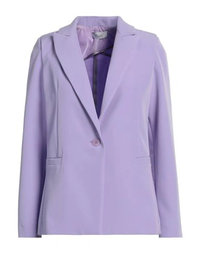 Hopper Woman Blazer Mauve Size 10 Polyester, Elastane In Purple