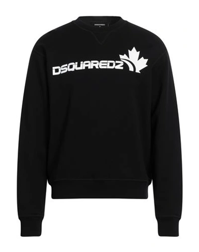 Shop Dsquared2 Man Sweatshirt Black Size L Cotton