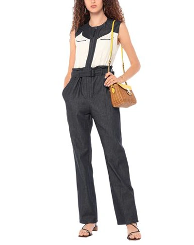 Golden Goose Woman Jumpsuit Blue Size 4 Cotton, Silk In Blue