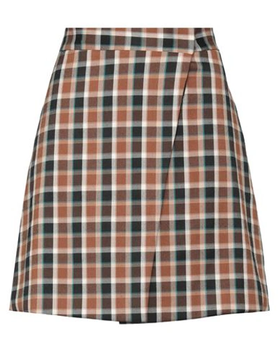 Shop Nora Barth Woman Mini Skirt Brown Size 8 Polyester, Elastane