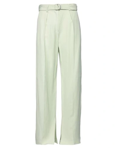 Jil Sander Woman Pants Sage Green Size 4 Viscose, Linen In Sage Green