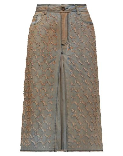 Shop Aviu Aviù Woman Denim Skirt Beige Size 8 Cotton, Polyester