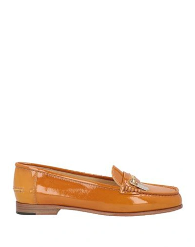 Shop A.testoni A. Testoni Woman Loafers Mustard Size 8 Soft Leather In Yellow