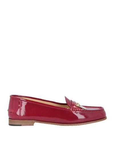 Shop A.testoni A. Testoni Woman Loafers Red Size 8 Soft Leather
