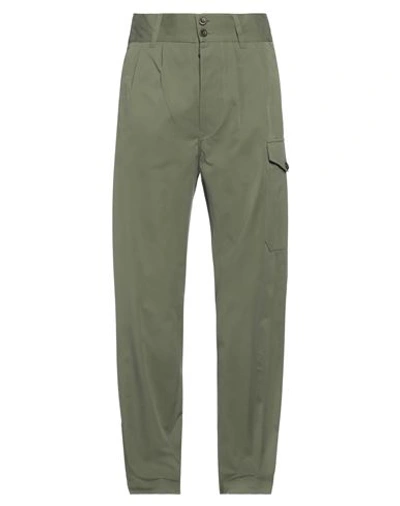 Shop Nigel Cabourn Man Pants Military Green Size 34 Cotton