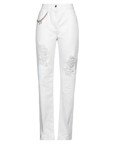 Shop Elisabetta Franchi Woman Jeans White Size 29 Cotton