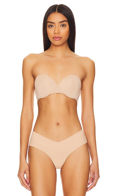 Shop Natori Pure Luxe Strapless Contour Underwire Bra In Cafe