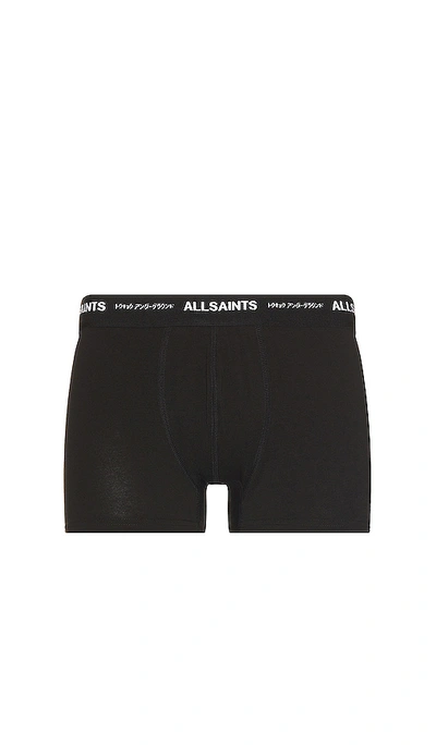 Shop Allsaints Underground Boxer Shorts In Black  White  & Grey