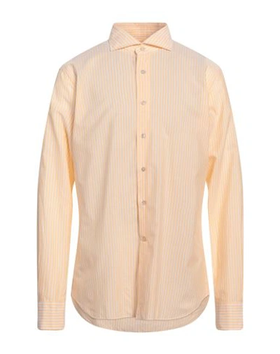 Shop Alessandro Gherardi Man Shirt Yellow Size 16 ½ Cotton, Linen