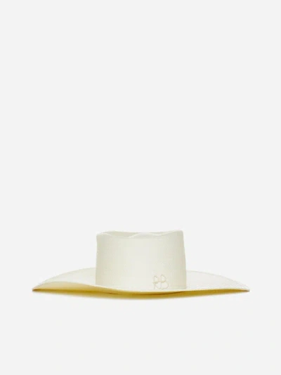 Shop Ruslan Baginskiy Gambler Straw Hat In White