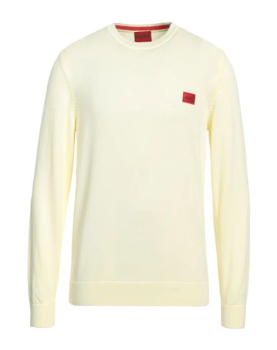 Shop Hugo Man Sweater Light Yellow Size L Cotton