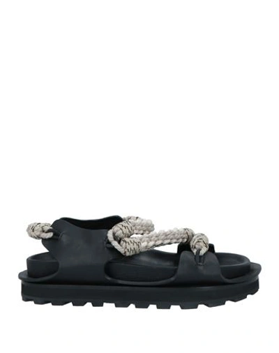 Shop Jil Sander Woman Sandals Light Grey Size 9 Cowhide, Textile Fibers