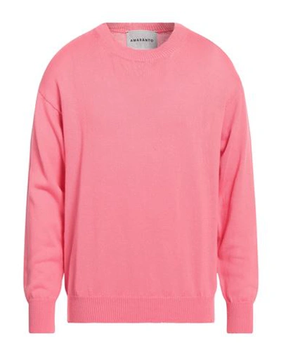 Shop Amaranto Man Sweater Fuchsia Size Xl Cotton In Pink