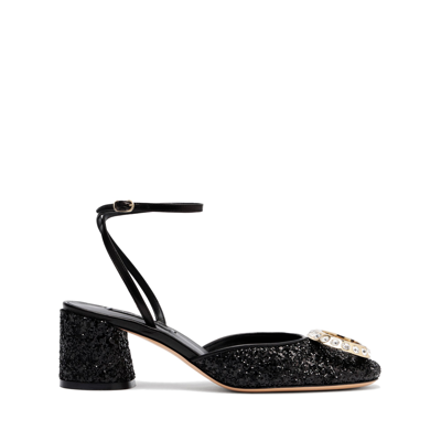 Shop Casadei Ring Cleo Sandal - Woman Sandals Black Infinity 37