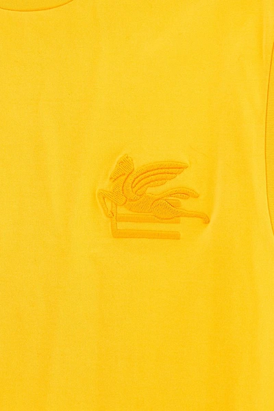 Shop Etro Tank Top Ricamo Logo In Yellow