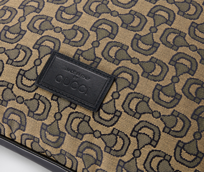 Gucci Horsebit-jacquard Leather Cushion (42cm X 42cm) In Multicolor