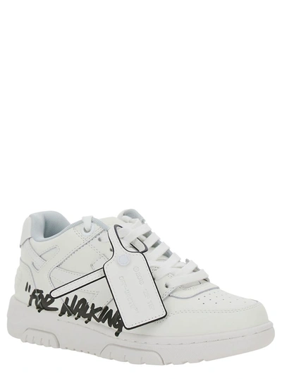 Shop Off-white 'out Of Office For Walking' White Low Top Sneakers In Leather Woman