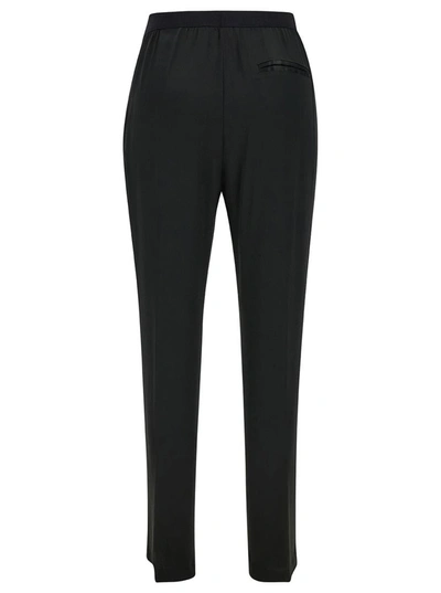 Shop Semicouture 'philippa' Black Pants With Elastic Waistband In Acetate Blend Woman