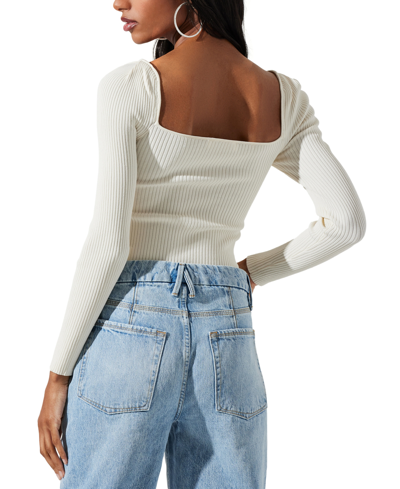 Shop Astr Women's Tivoli Cutout Ribbed Knit Sweater In Off White