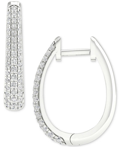 Shop Forever Grown Diamonds Lab Grown Diamond Small Hoop Earrings (1 Ct. T.w.) In Sterling Silver