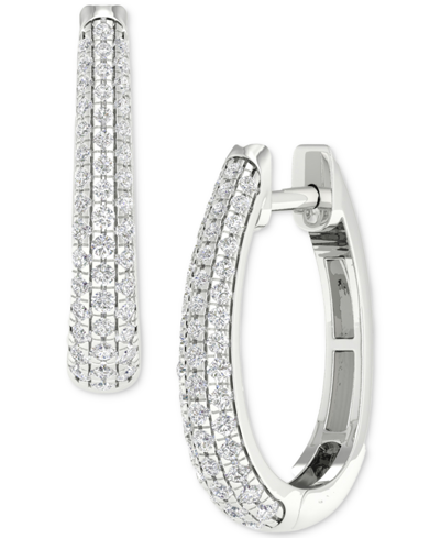 Shop Forever Grown Diamonds Lab Grown Diamond Small Hoop Earrings (1 Ct. T.w.) In Sterling Silver