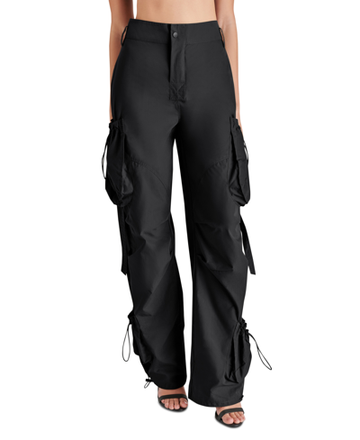 Shop Steve Madden Women's Kylo High-rise Cargo Pants In Black