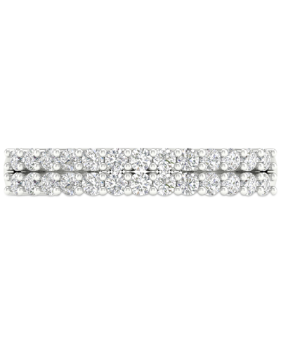 Macy's Diamond Double Row Anniversary Band (1/2 Ct. T.w.) In 14k White Gold In White Gold