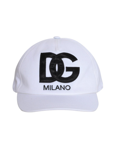 Shop Dolce & Gabbana Kids Logo Embroidered Baseball Cap In White