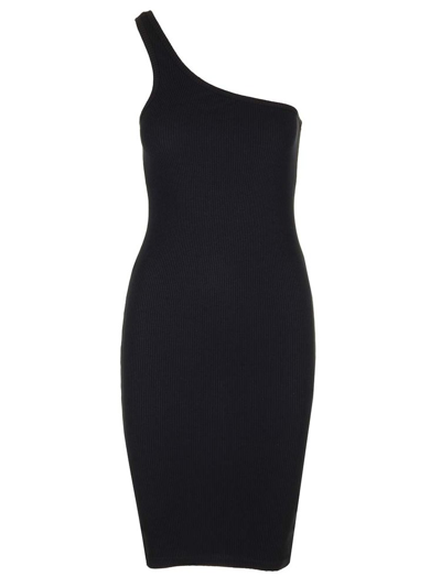Shop Isabel Marant Tamaki Ribbed Jersey Dress In Black