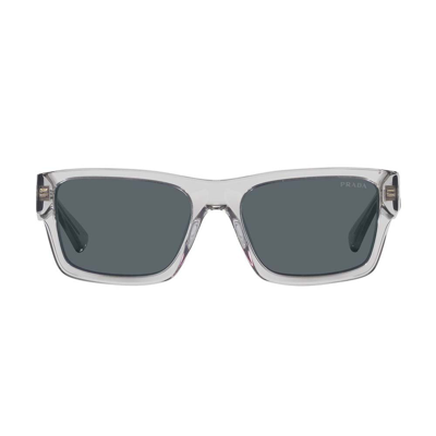 Shop Prada Eyewear Rectangular Frame Sunglasses In Grey