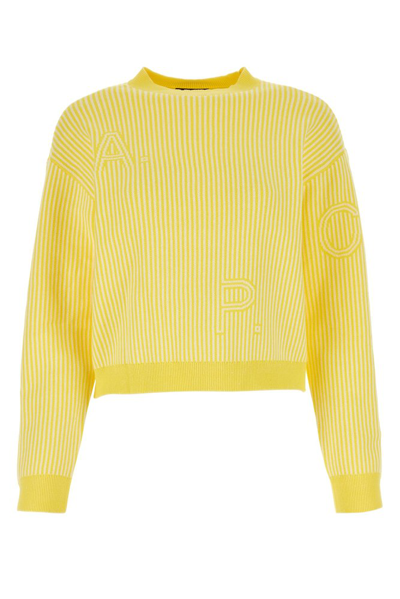Shop Apc A.p.c. Striped Knit Jumper In Yellow